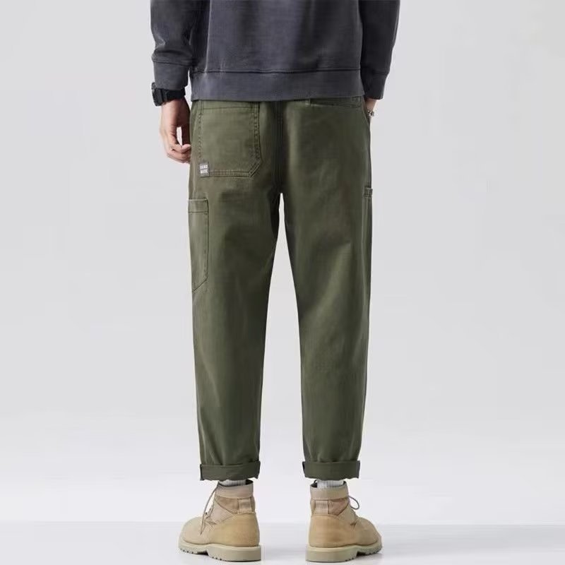 Mens Solid-Color Straight-Leg Mid-Waist Work Pants Size M - XXL