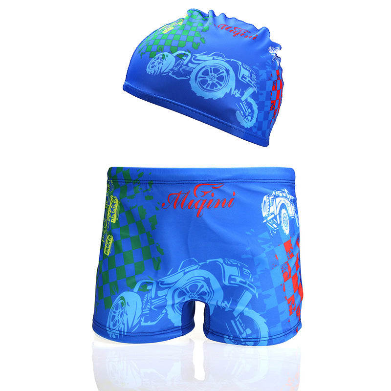 Boy's Cute Cartoon Swimming Trunks