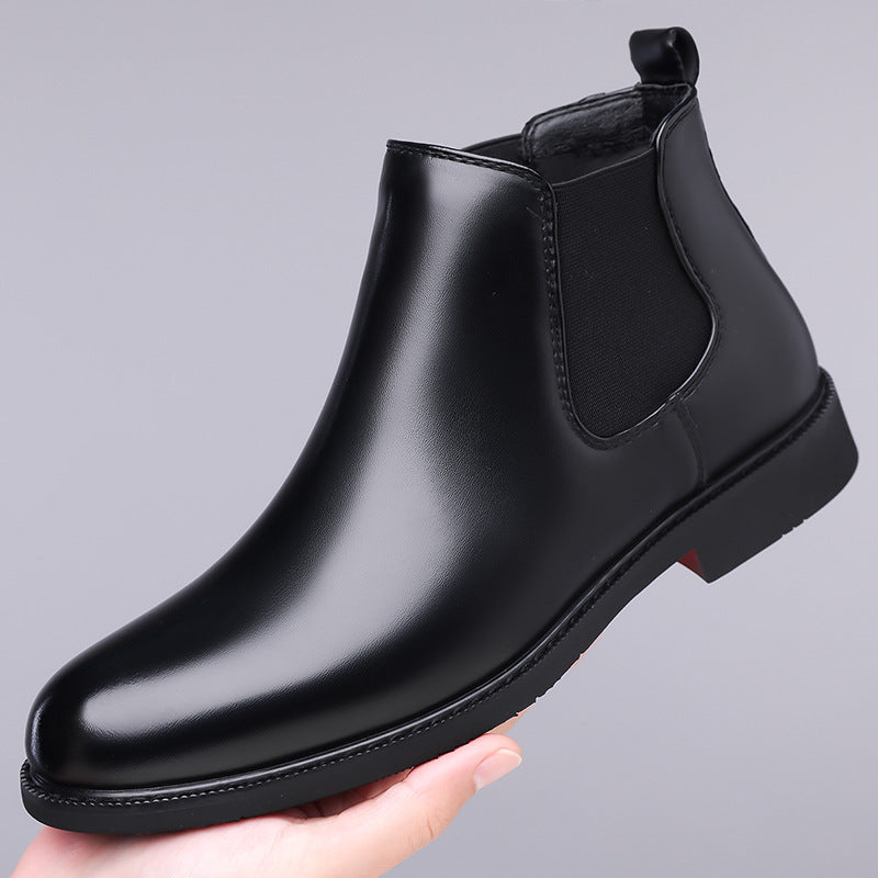 Autumn And Winter Fleece-lined Martin Boots Men's Shoes Cross-border Amazon Wear-resistant Worker Boot Rubber Outdoor Mountaineering Plus Size 38-48