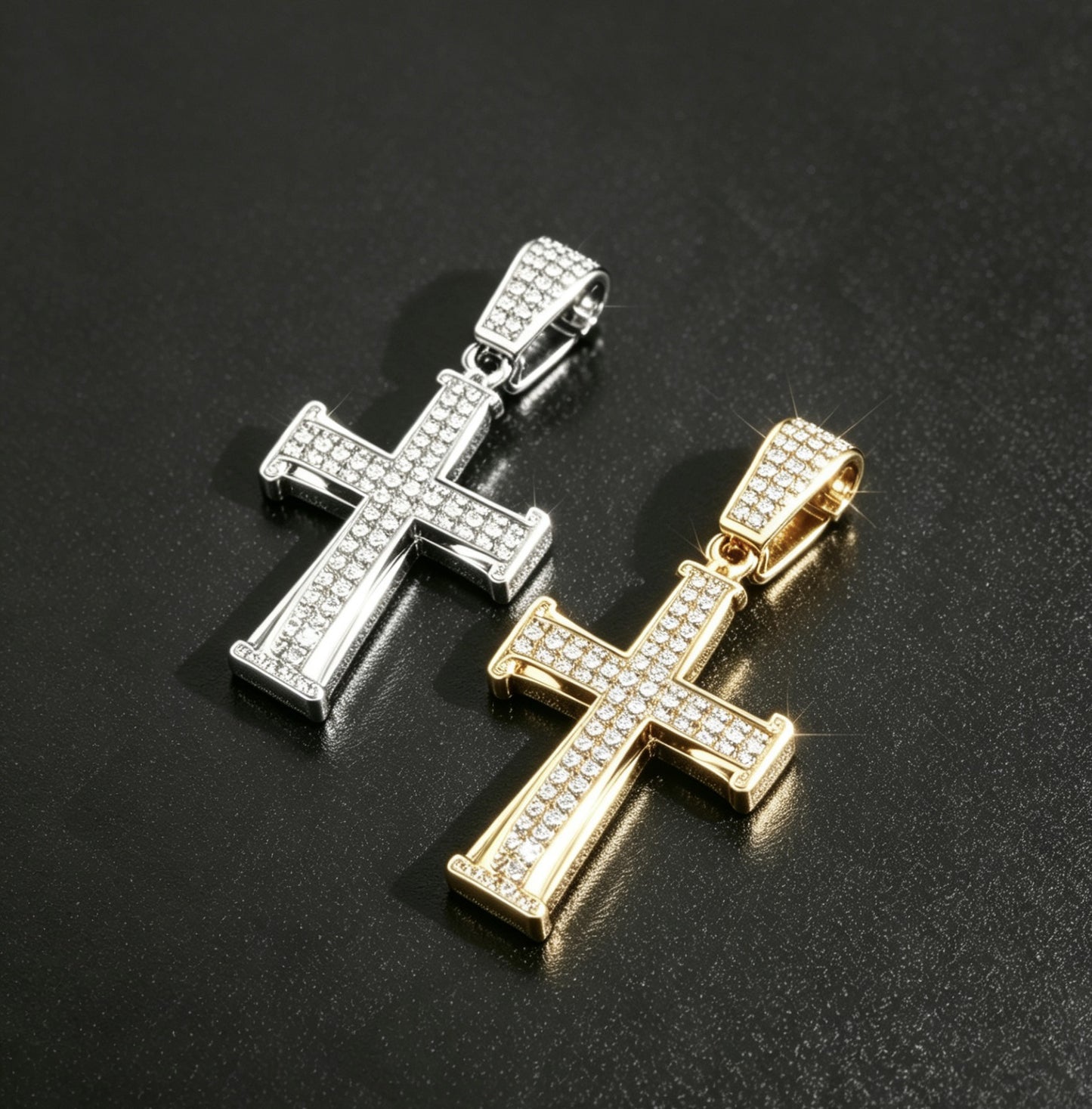 Fashionable Rhinestone Pendant Cross Necklace
