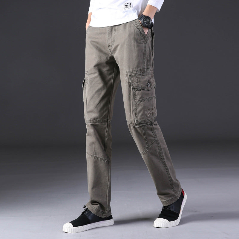 Men's Outdoor Casual Trousers Pure Cotton Straight Loose Multi-pocket Size: 28 - 38