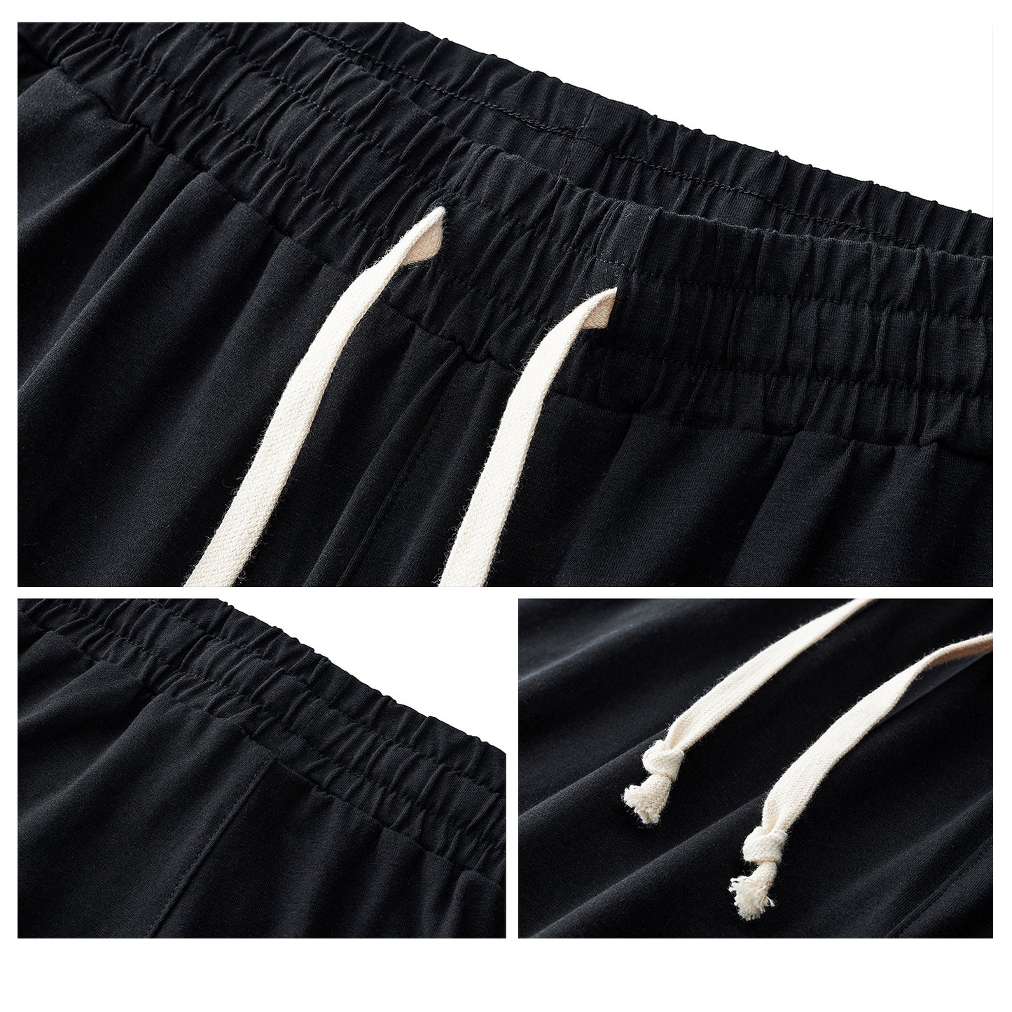 Mens Solid-Color Straight-Leg Lace-Up All-Match Sports Pants For Men S - XXL