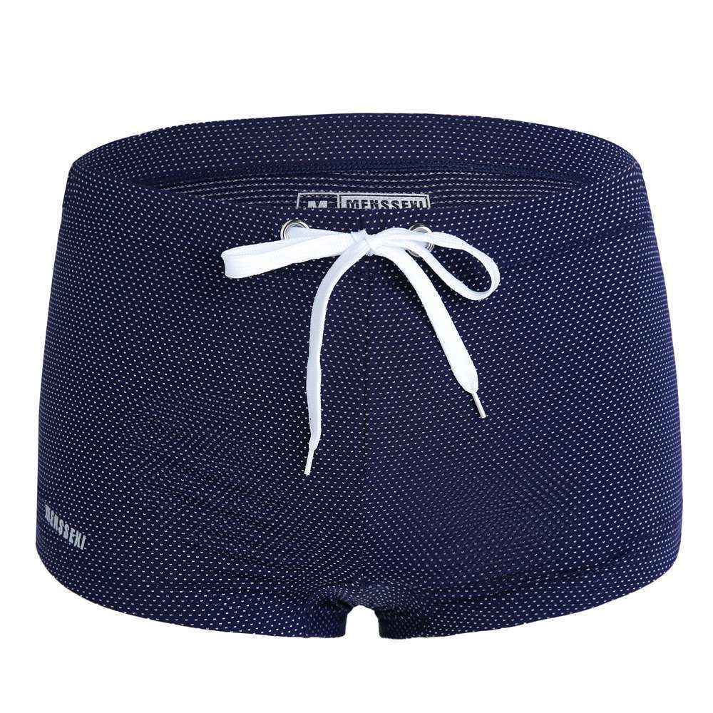 Men's Lace Nylon Low Waist Boxer Swimming Trunks Hot Spring Beach Pants - Sizes S-XL