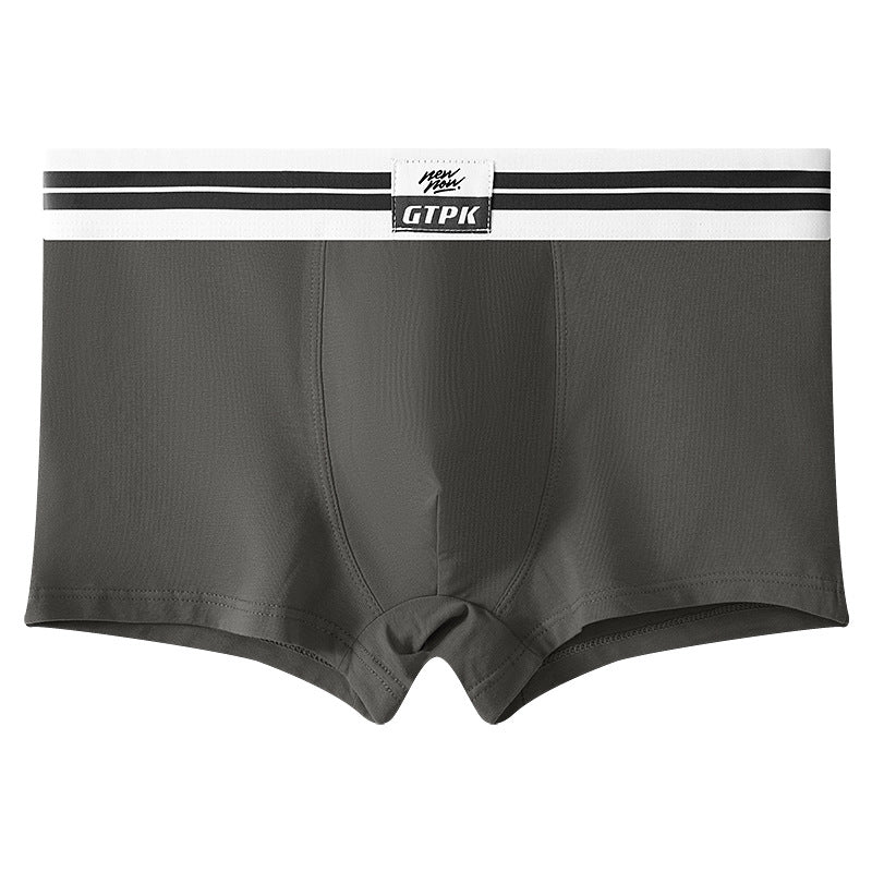 New Men's Underwear Pure Color Cotton Mid-waist Underwear