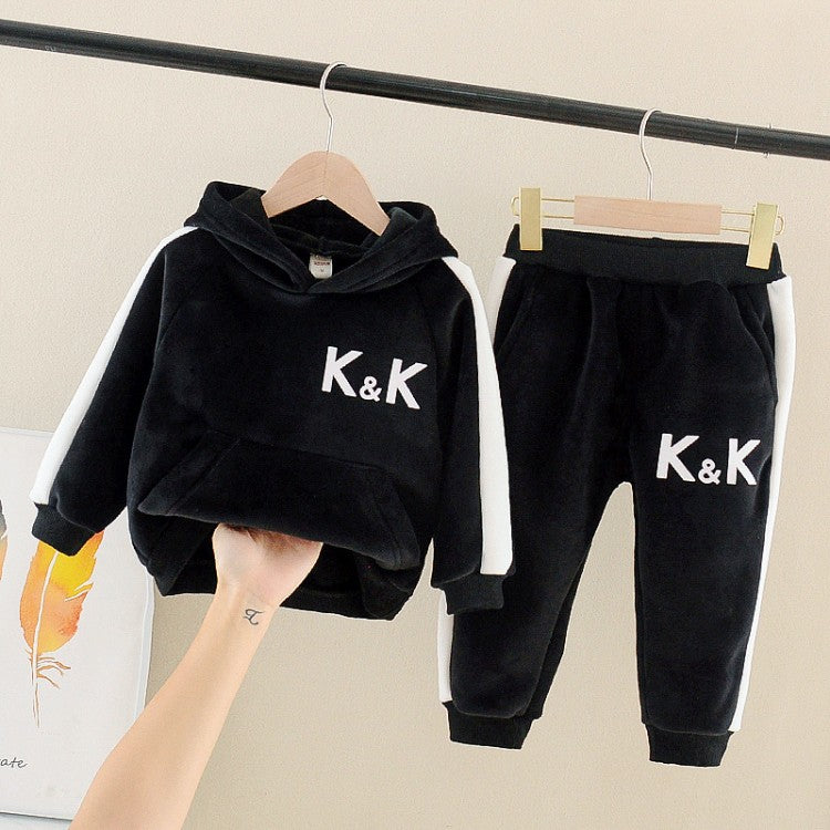 Children's golden velvet suit