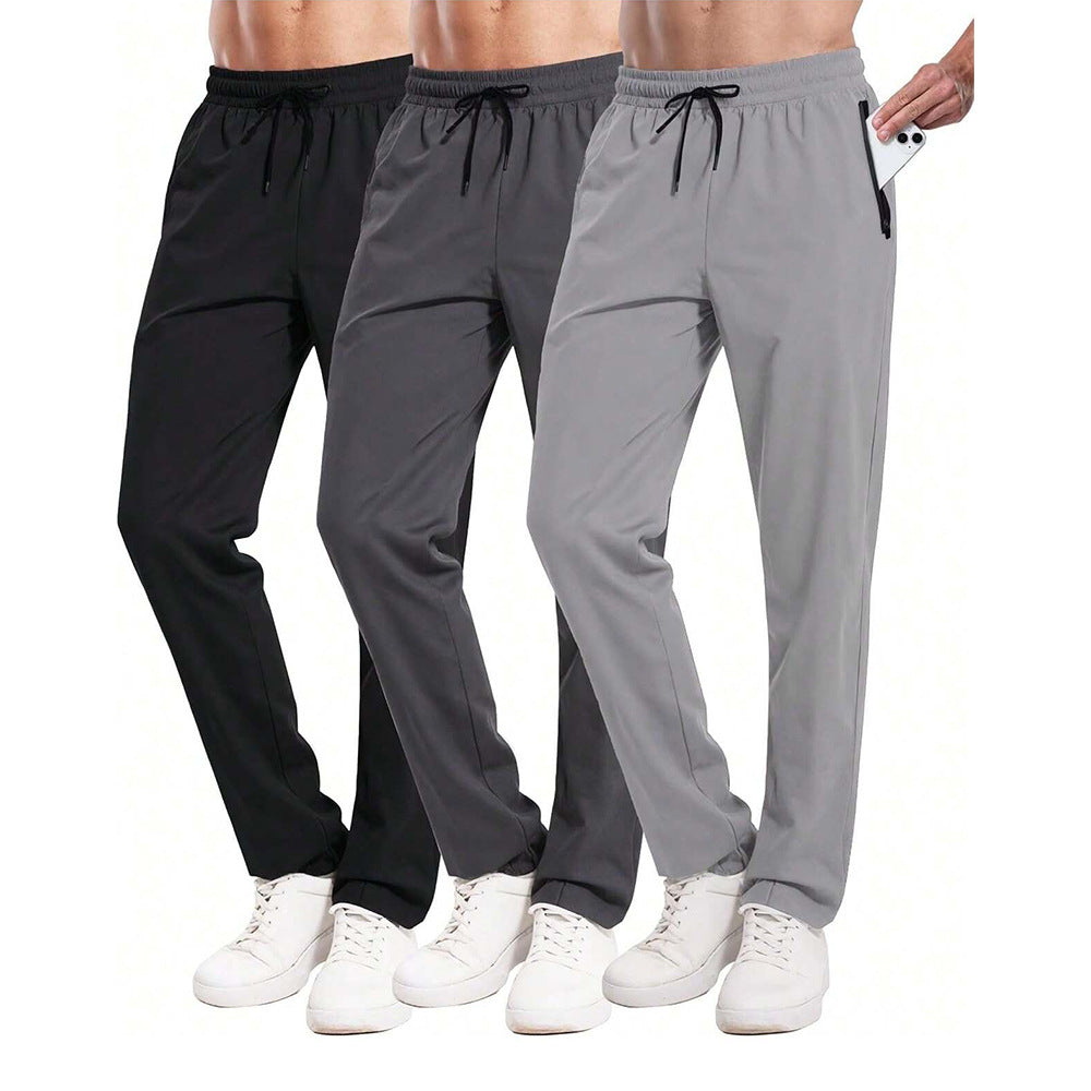 Sports Running Casual Pants Men's Loose Lace-up Elastic Waist Long Pants Size S - 4XL