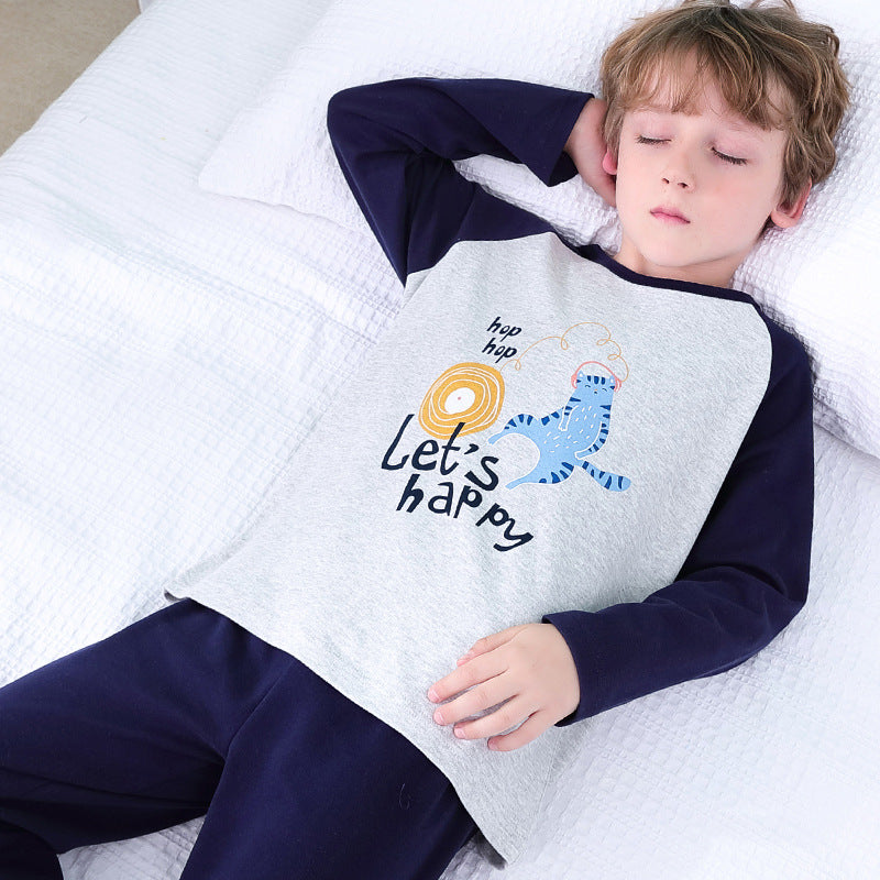 Boys Pajamas Spring And Autumn Pure Cotton Thin Long Sleeves
