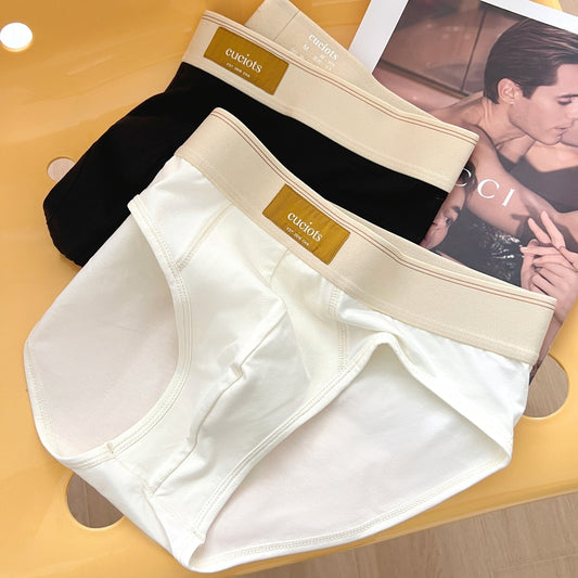 New Men's Briefs Pure Cotton Simple Solid Color Sexy