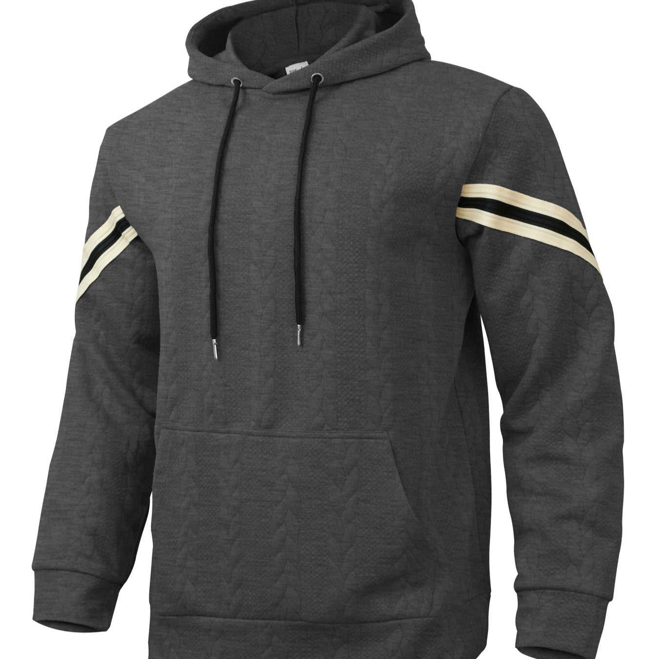 Jacquard-woven Thermal Outdoor Sports Trendy Hooded Hoodie For Men Size: S - 3XL