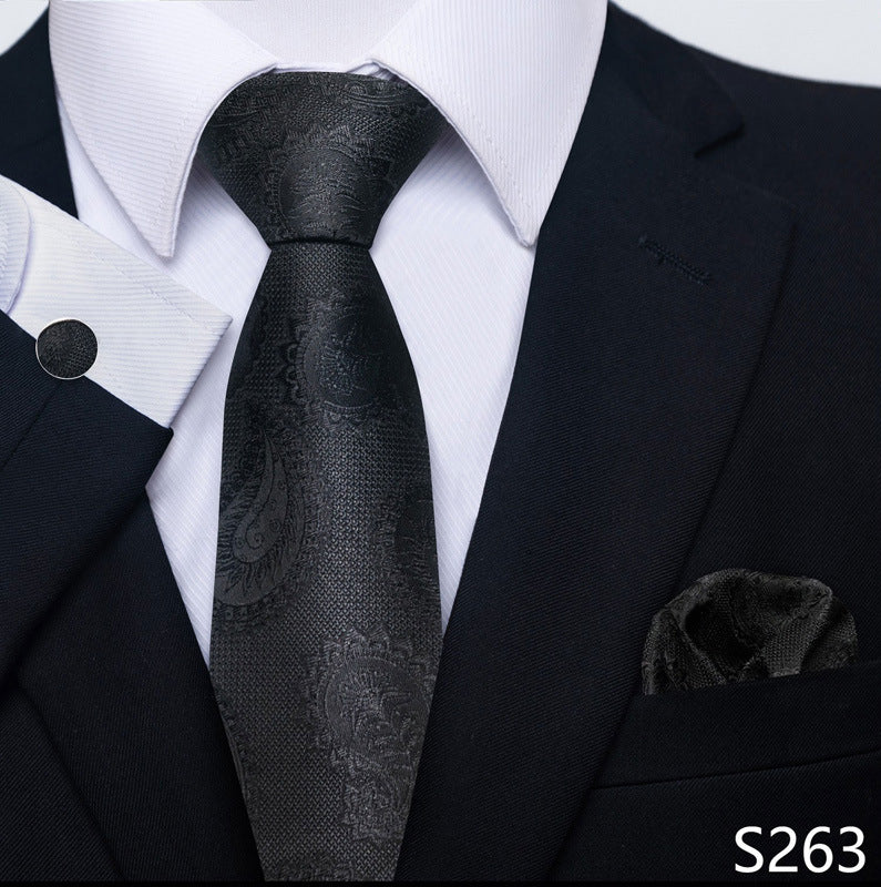 Men's Creative All-match Business Formal Wear Tie Scarf Cuff Set