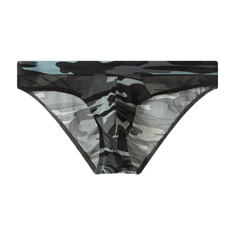 Men's Camouflage Mesh Color Matching Briefs