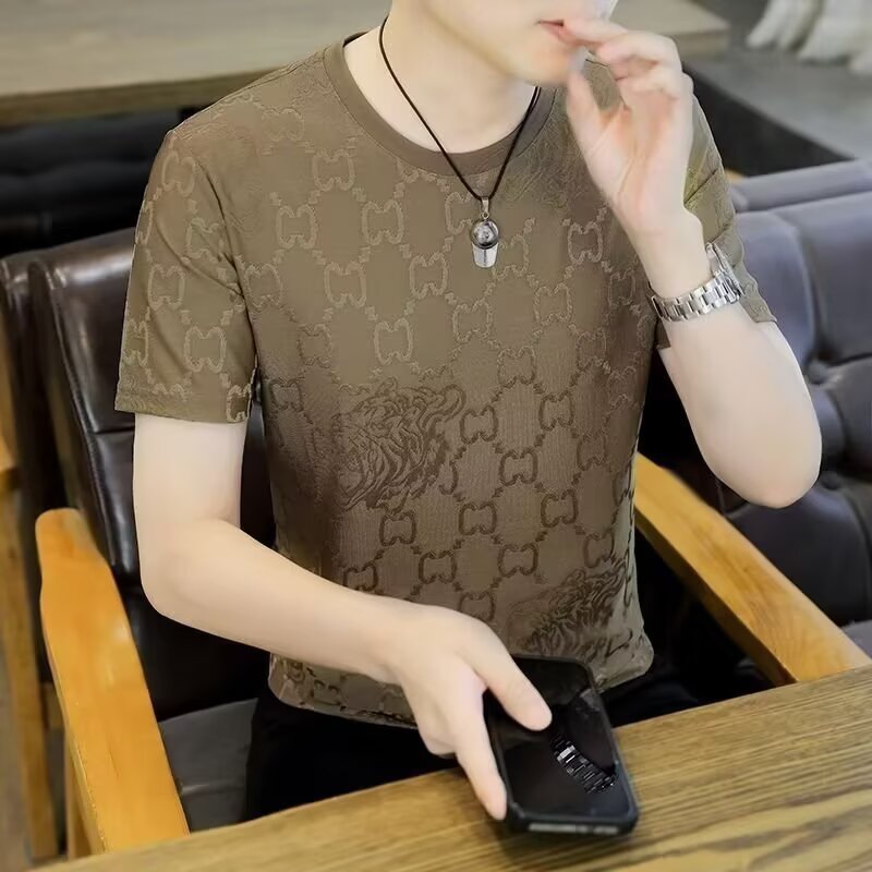 High-end Avant-garde Fashion Men's Viscose T-shirt