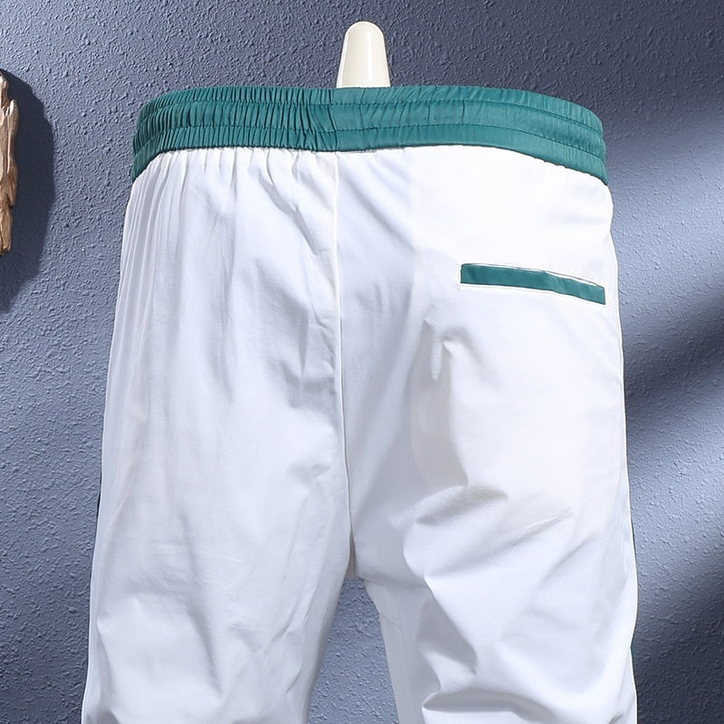 Ice Silk Breathable Stretch Slim-fitting Ankle-tied Skinny Sports Pants Size: 28 - 38
