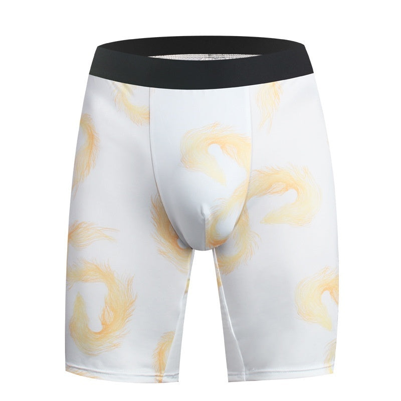 Running Men's Underwear Men's Extended Version Of Ice Silk Boxer Shorts