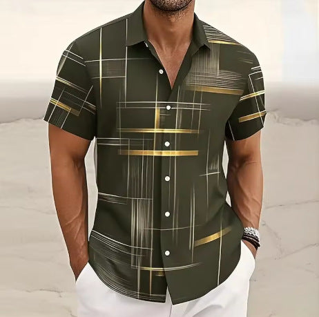Men and Boys Button Shirt Casual Fashion Outdoor Vacation Size XXS - 6XL