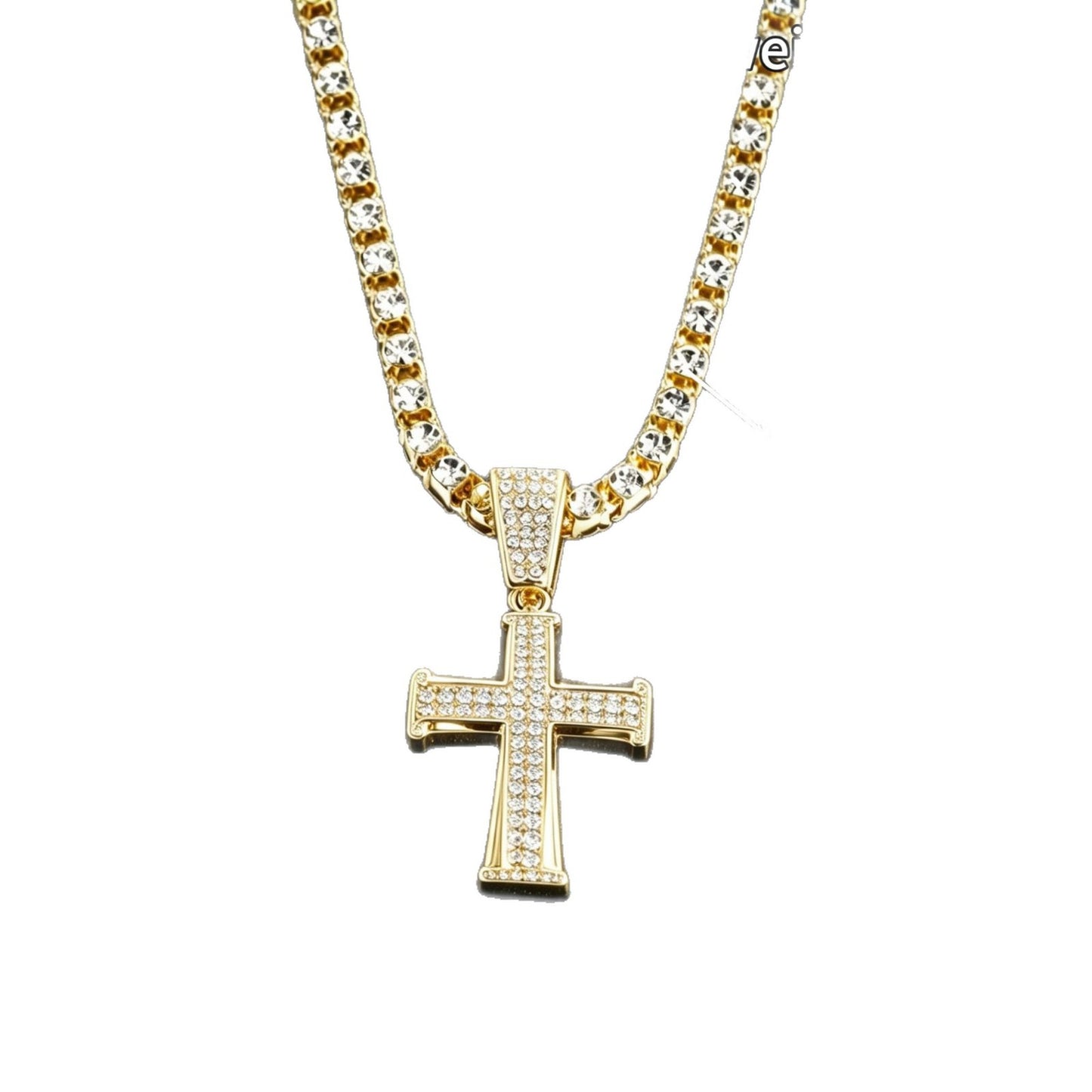 Fashionable Rhinestone Pendant Cross Necklace
