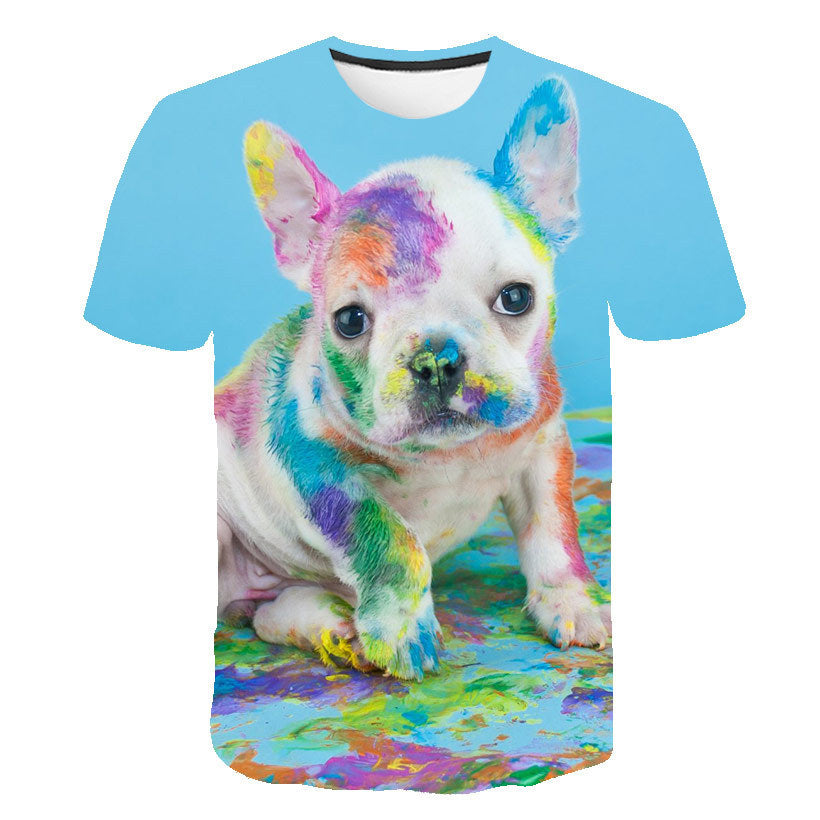 Digital Cartoon Print Loose Boy's and Men's T-shirt