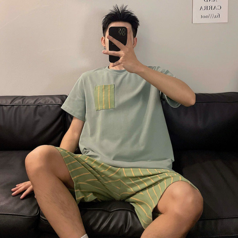 Men's Round Neck Cartoon Loose Homewear Suit