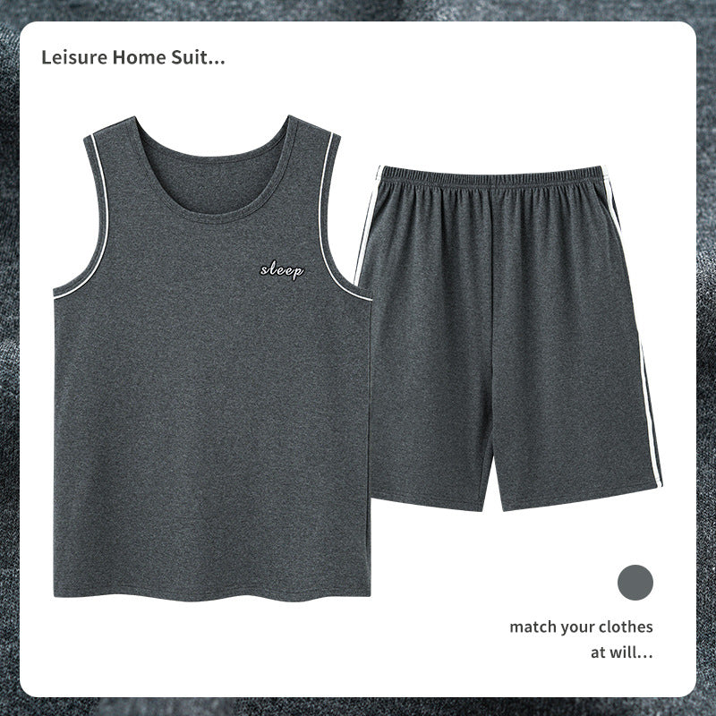 Men's Cotton Pajamas Sweat-absorbent Breathable Casual Size L - 4XL