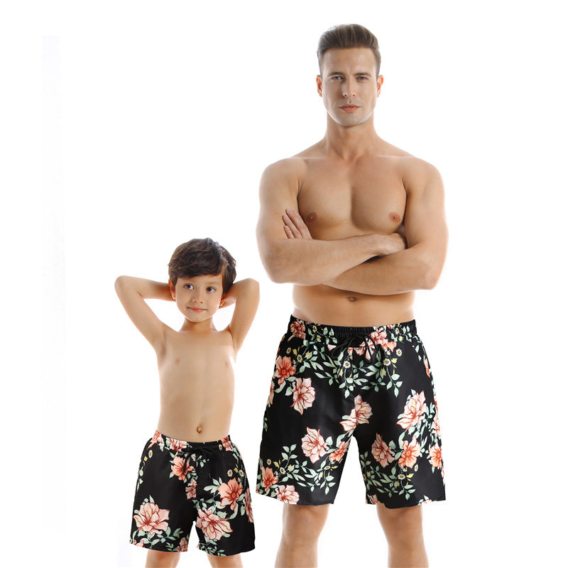New Style Parent Child Swimwear Quick Drying Beach Pants Sizes: Men - M to XXL, Boy: 80cm to 153cm