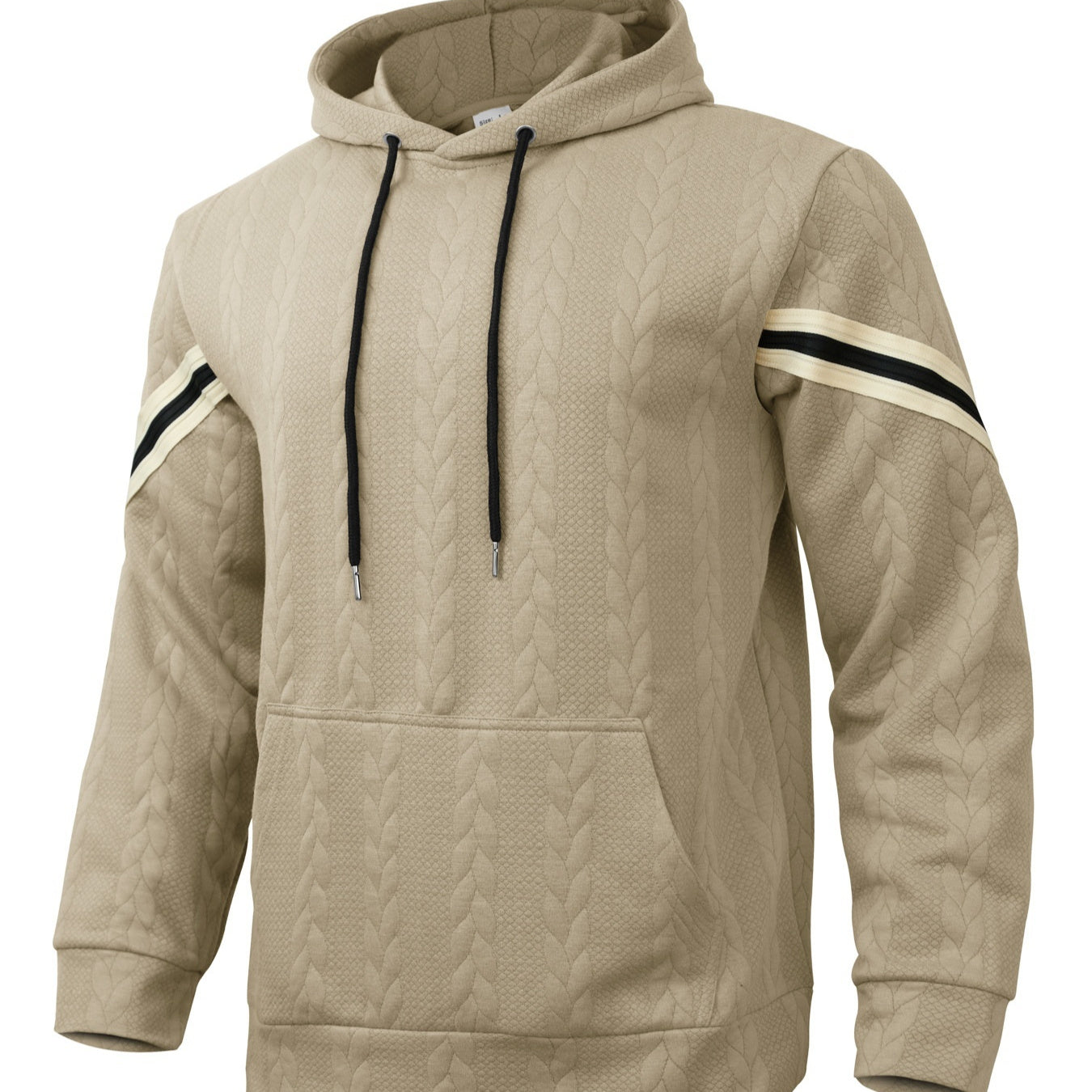 Jacquard-woven Thermal Outdoor Sports Trendy Hooded Hoodie For Men Size: S - 3XL