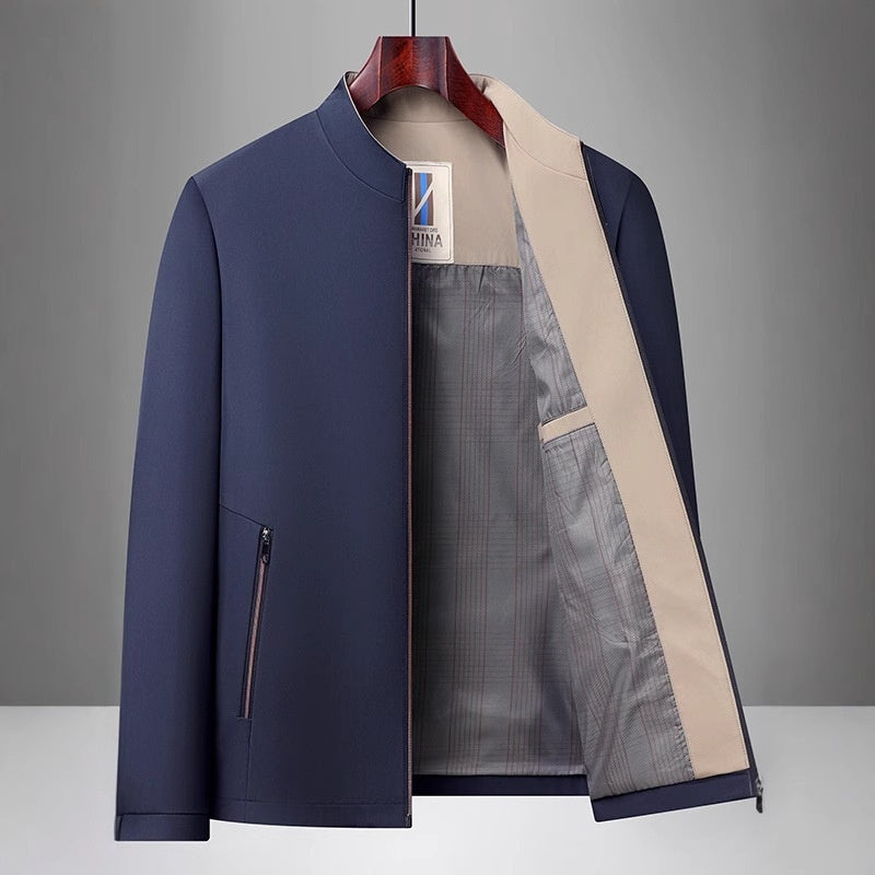 Men's Stand Collar Business Casual Middle-aged And Elderly Dad Jacket