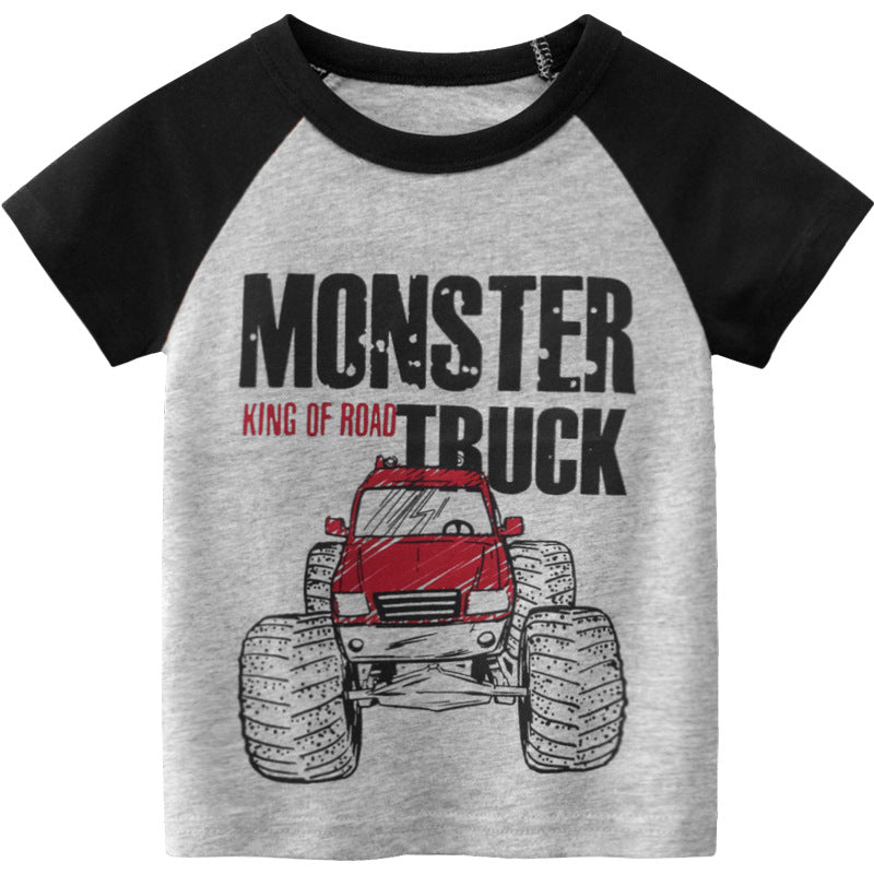 New Boys' Short Sleeve Tops Wholesale T-shirt Kids Clothes