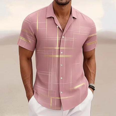 Men and Boys Button Shirt Casual Fashion Outdoor Vacation Size XXS - 6XL