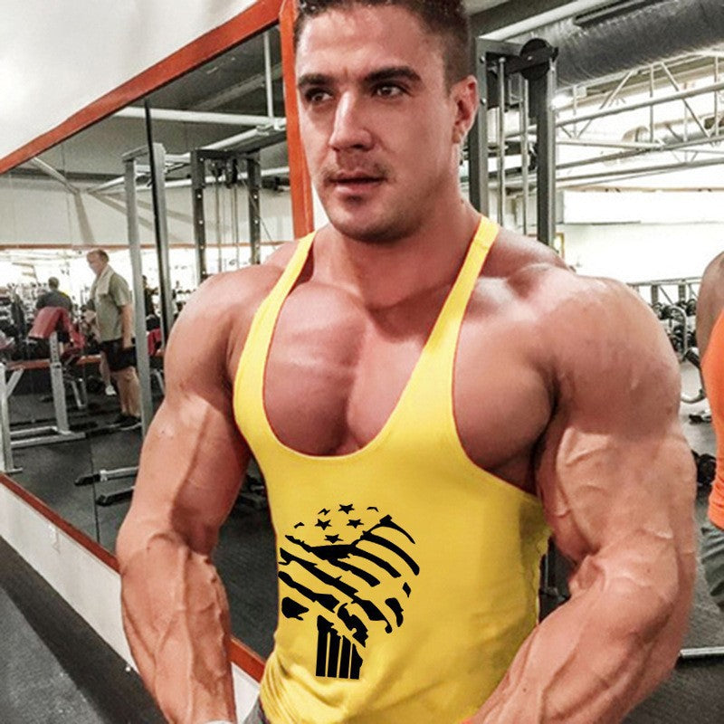 Mens Trendy Sleeveless Cotton Tank Top With Thin Straps