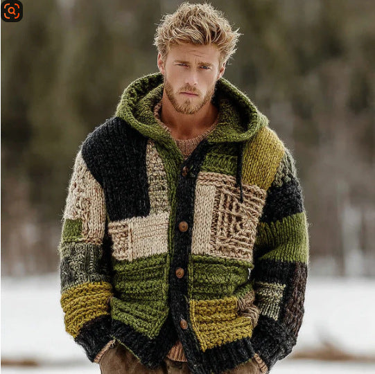 Men's 3D Digital Printed Loose Hooded Winter Sweatshirt Cardigan Jacket Size: XS - 5XL