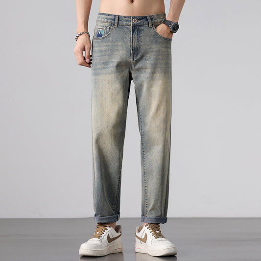 Spring New Mens Stretch Slim-Fit Denim Jeans