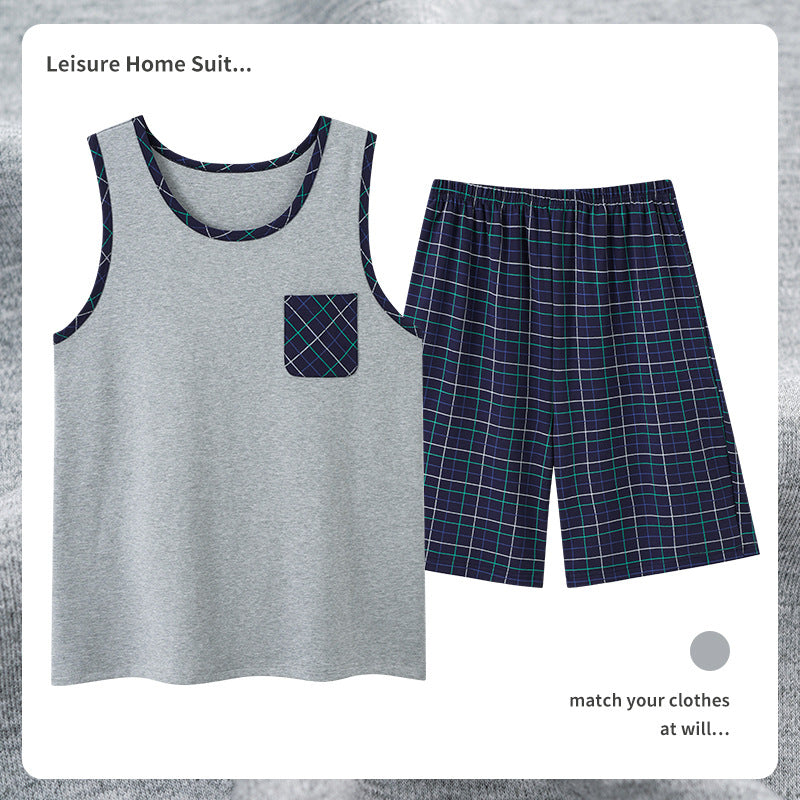 Men's Cotton Pajamas Sweat-absorbent Breathable Casual Size L - 4XL