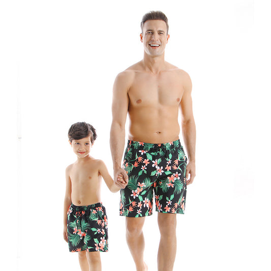 New Style Parent Child Swimwear Quick Drying Beach Pants Sizes: Men M to XXL, Boys Age 2 - 12 years