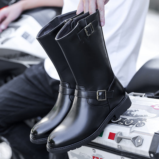 Men's Side-zip Motorcycle Boots