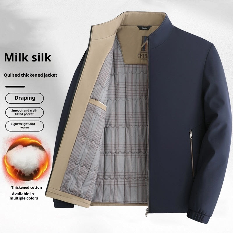 Men's Stand Collar Business Casual Middle-aged And Elderly Dad Jacket