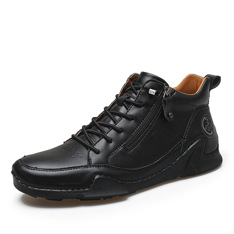 Mens Casual Leather Shoes Plus-size Athletic Shoes