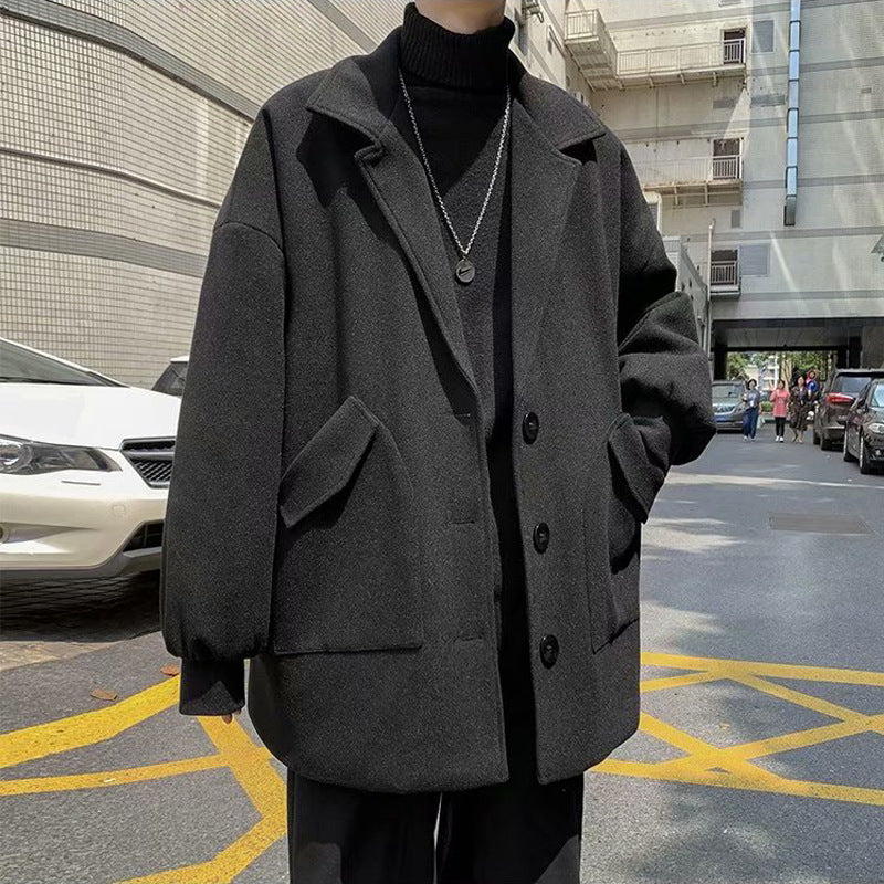 Mens All-match Casual Springfall Relaxed-fit Trench Coat Size M-XXL