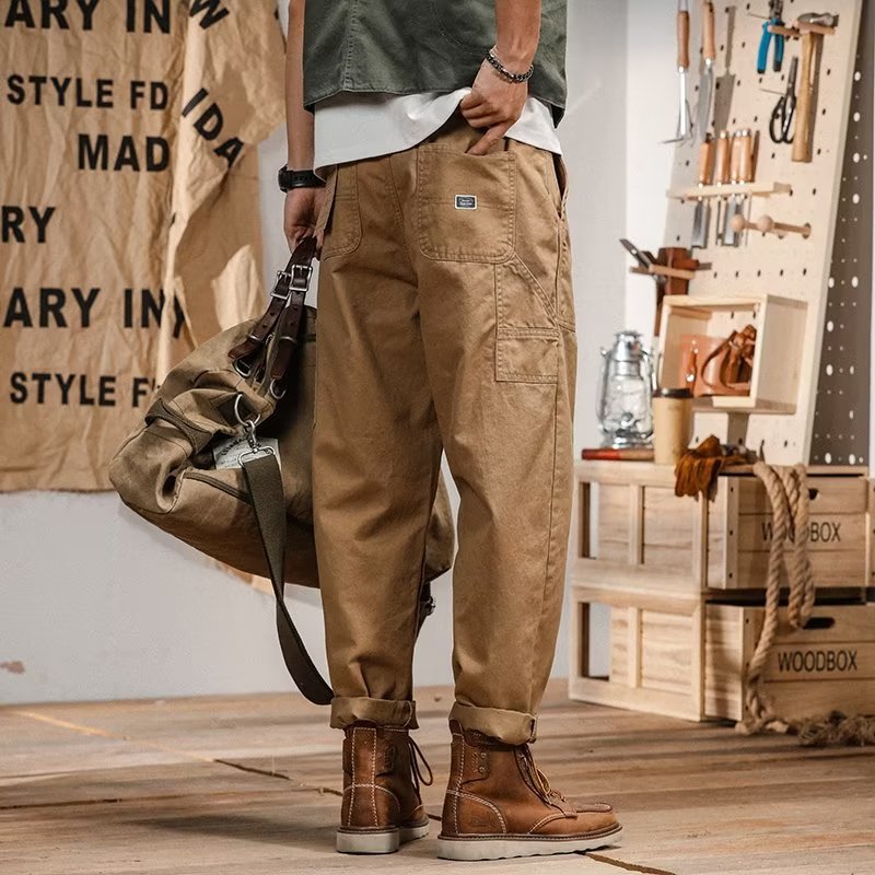 Retro Loose Straight-leg Casual Pants Size: M - 4XL