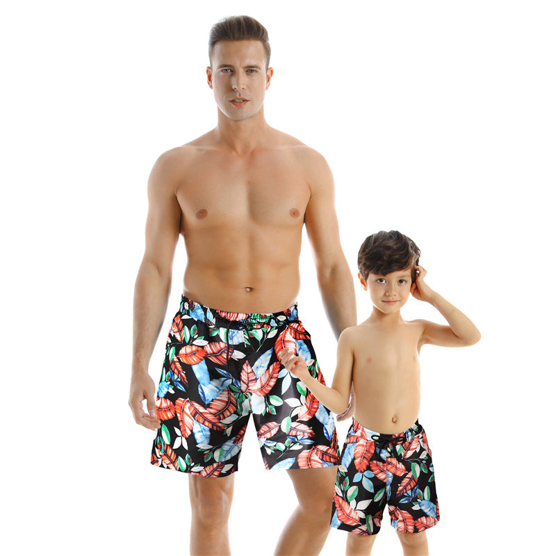 New Style Parent Child Swimwear Quick Drying Beach Pants Sizes: Men M to XXL, Boys Age 2 - 12 years