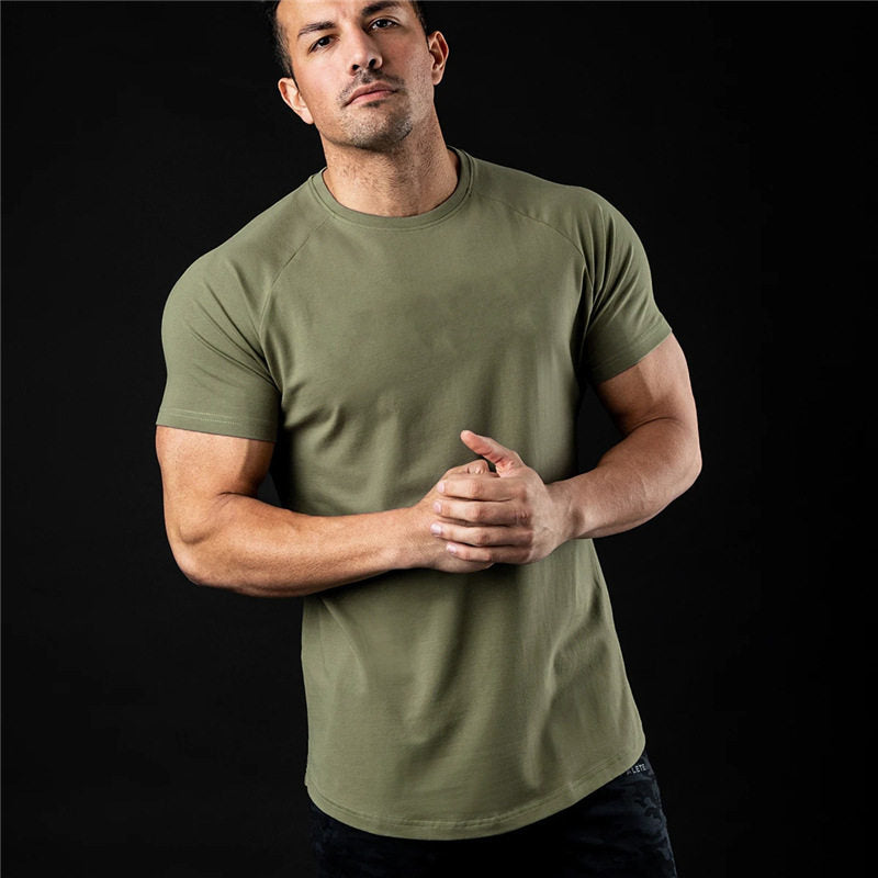 Tech Fabric Springsummer T-shirt For Outdoor Sports Mens/Teens Crew-neck Short-sleeve Quick-drying Top