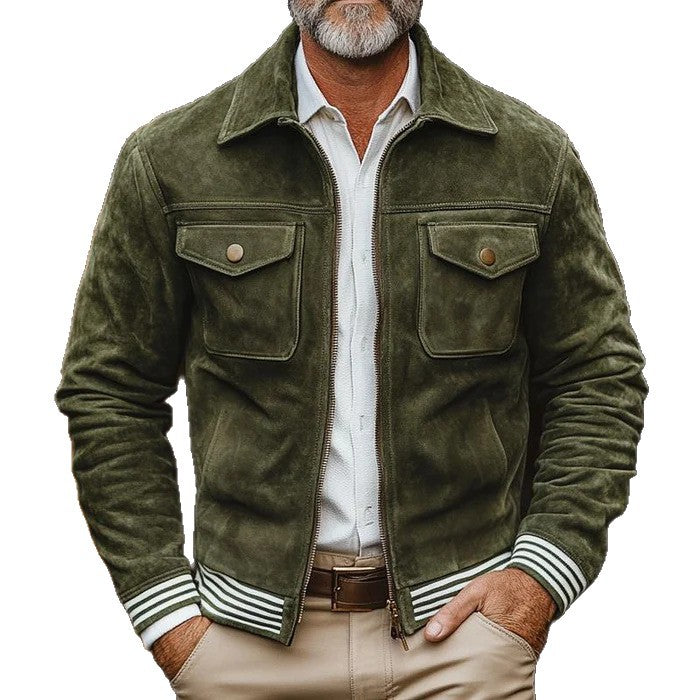 Retro Suede Jacket For Men Size S-XXXL