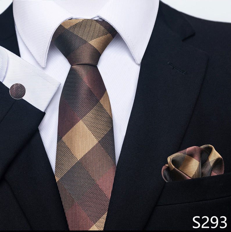 Men's Creative All-match Business Formal Wear Tie Scarf Cuff Set