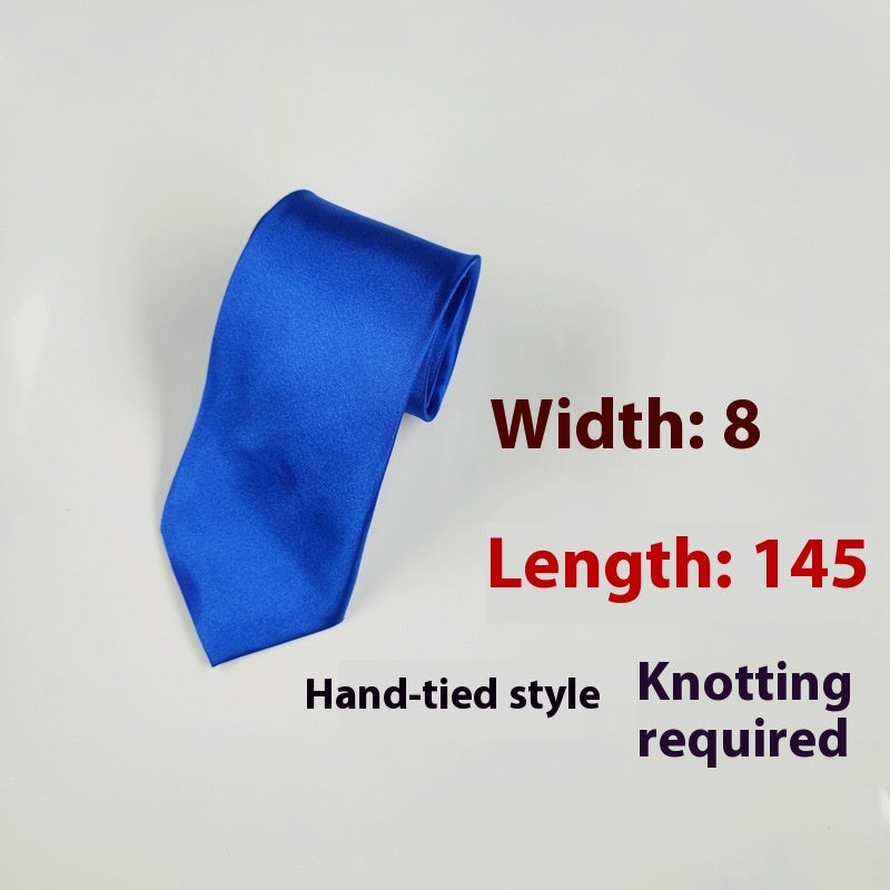 8cm Black Hand-tied Plain Suit Tie