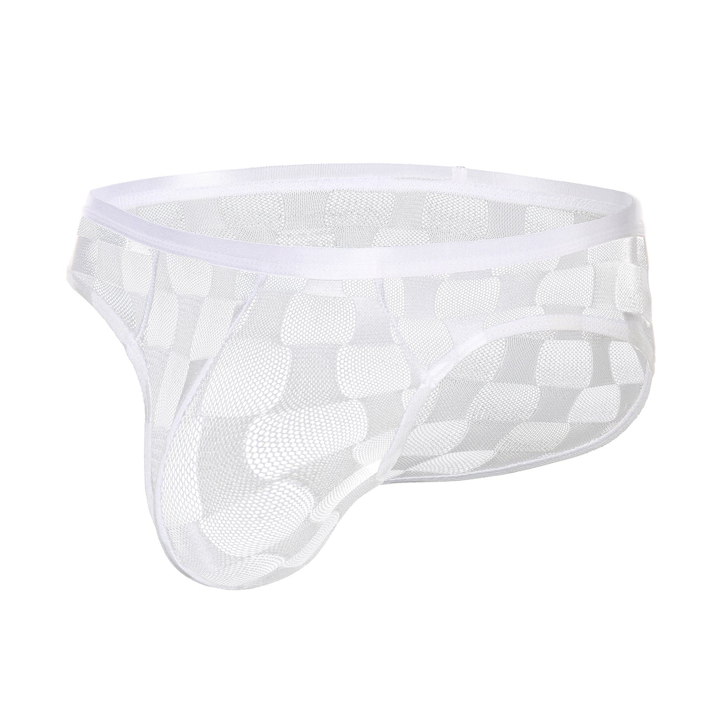 Men's Mesh Breathable U-convex Plaid Underpants