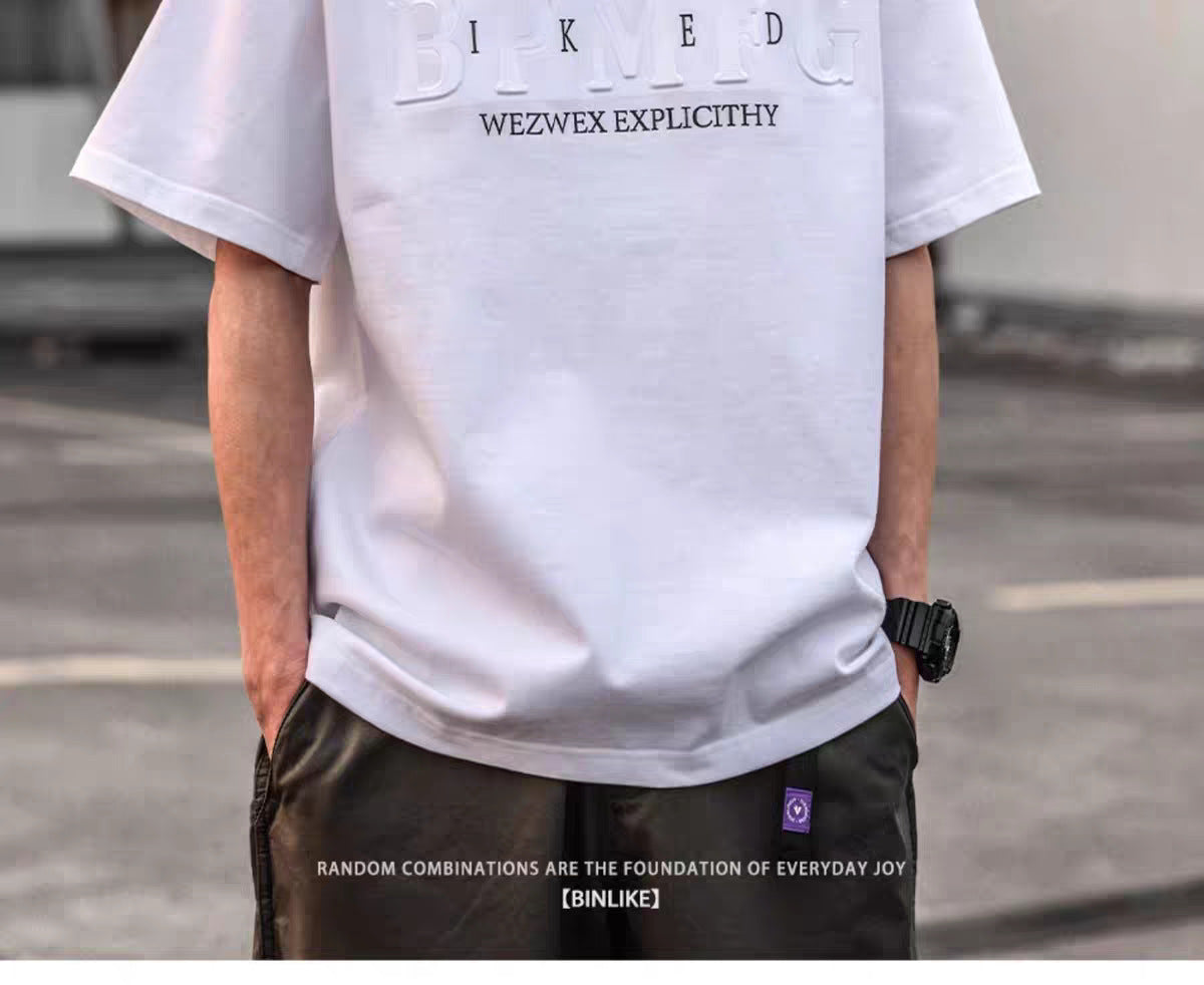 Short Sleeve Men's Simple Printed Top Size M - 3XL