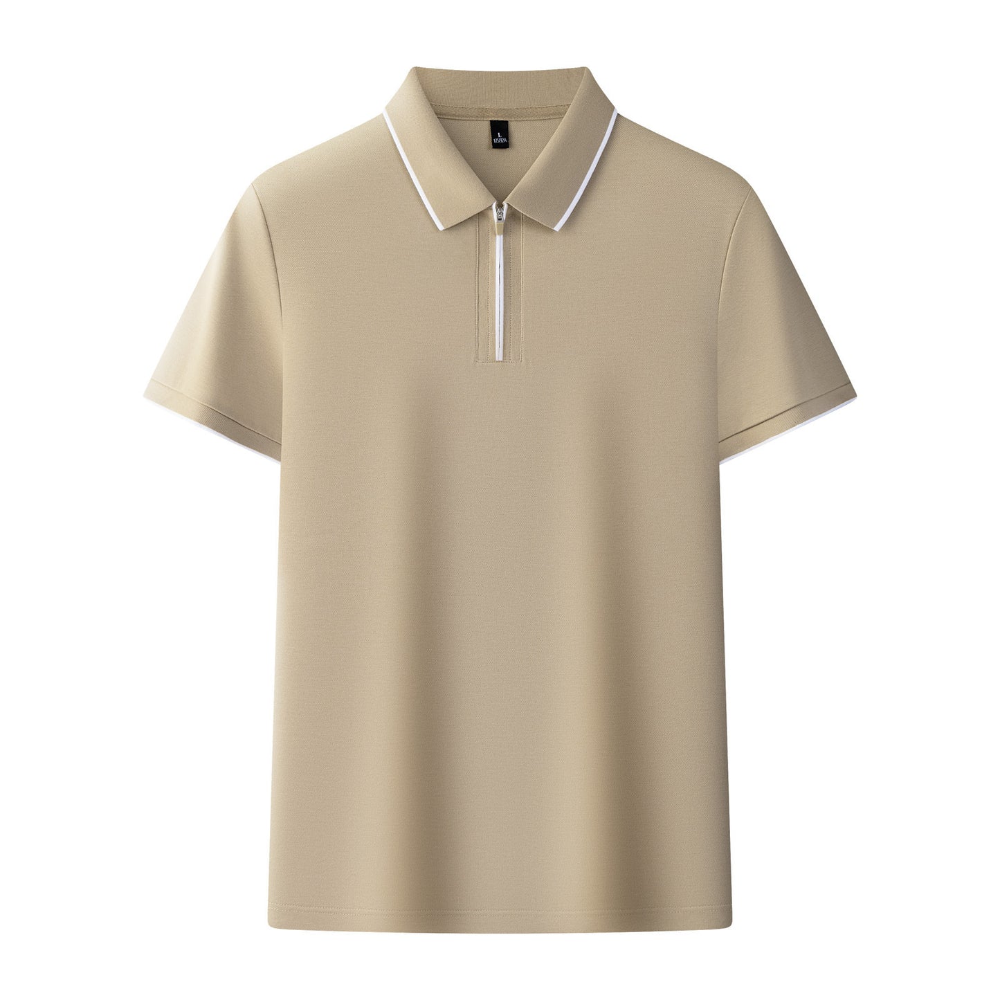Solid Color Zipper High Quality POLO Men's Short Sleeve