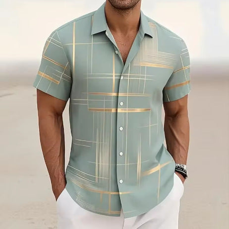 Men and Boys Button Shirt Casual Fashion Outdoor Vacation Size XXS - 6XL