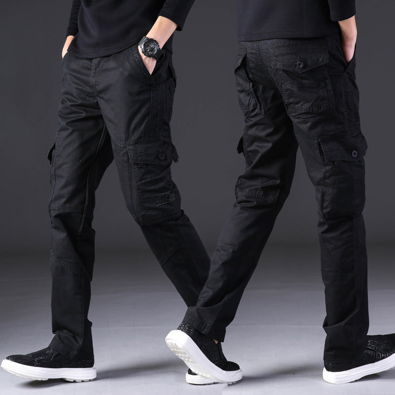 Men's Outdoor Casual Trousers Pure Cotton Straight Loose Multi-pocket Size: 28 - 38