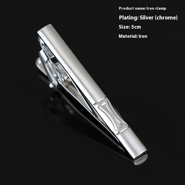 Men's Formal Wear Business Silver Simple Fashion Short Tie Clip