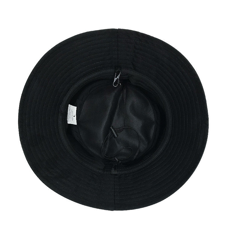 All-match Sunscreen Fisherman Hat With Windproof Rope With Large Brim Size: M, L, XL